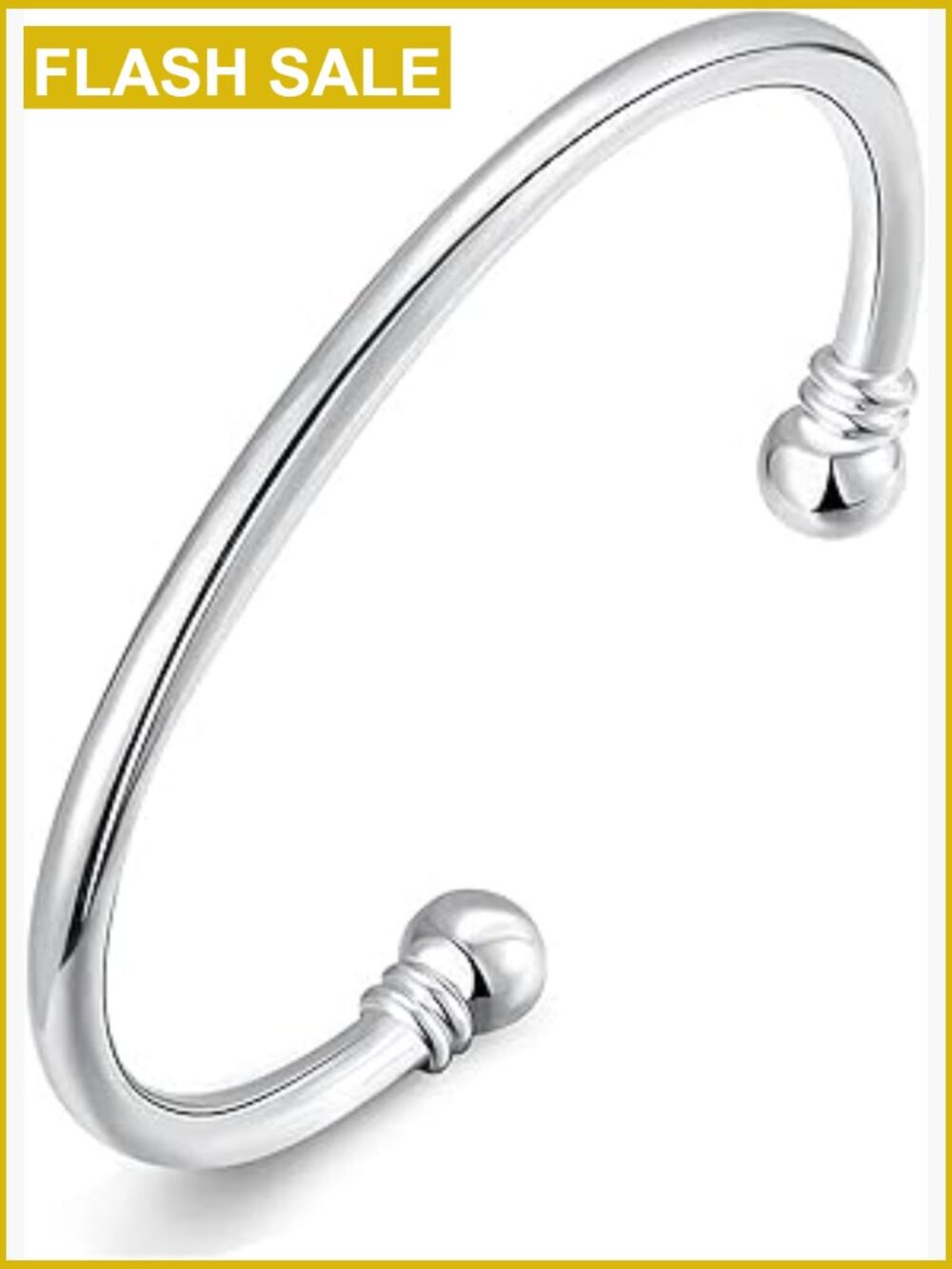 925 Silver Bangle Bracelet, Simple Cuff for Women